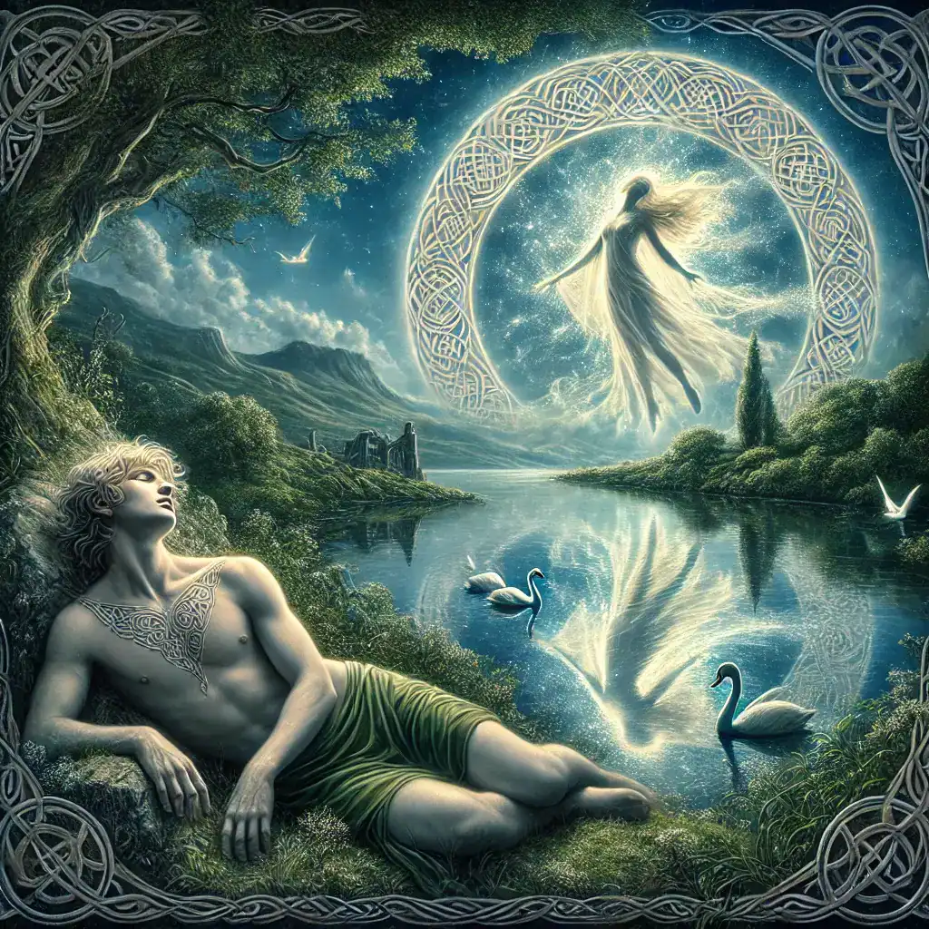 aengus celtic god of love by a river