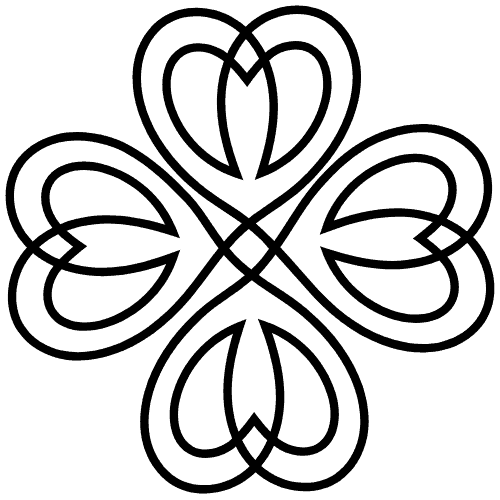 Intricate Celtic heart pattern in black and white, symbolizing Irish heritage and love.