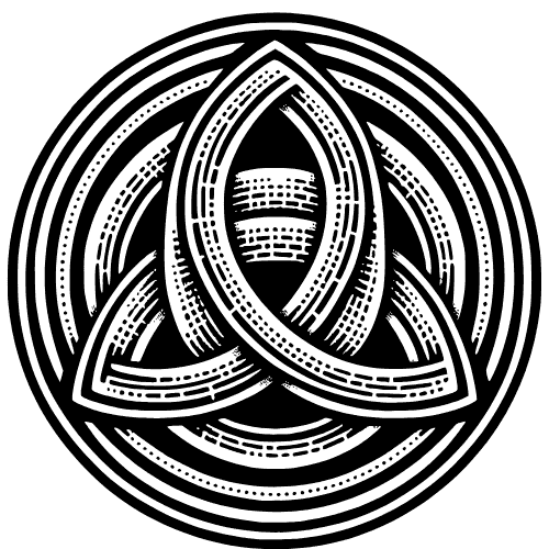 Intricate Celtic cross designs in black and white.