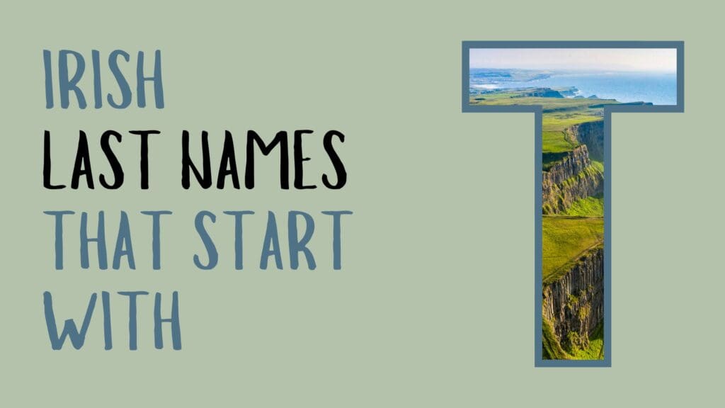 Ireland scenic cliffs and coastline in a large letter T graphic.