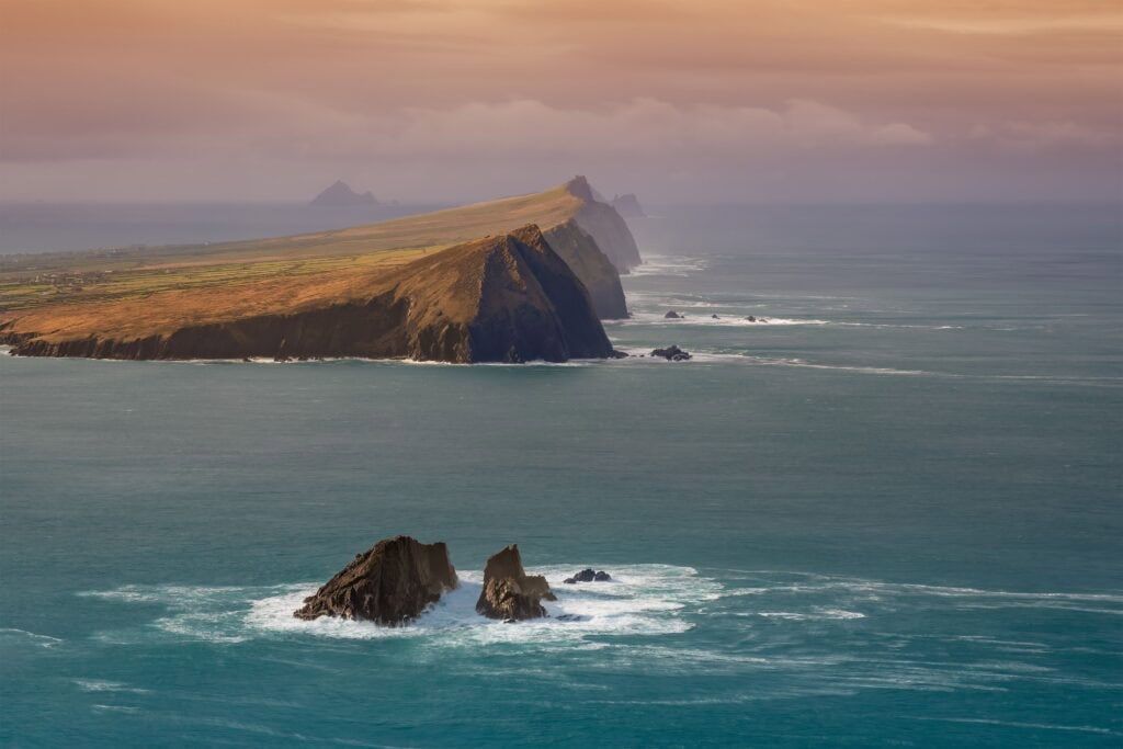 Cliffs of Moher, County Clare, Ireland, at sunset.