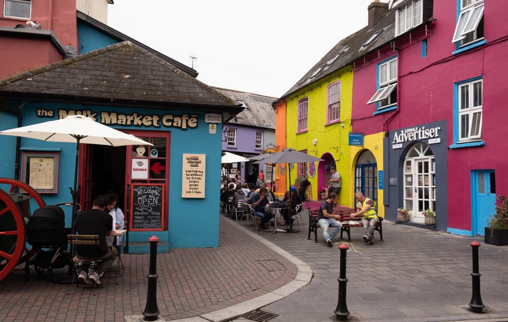 Vibrant colored buildings in Cork City, Ireland.