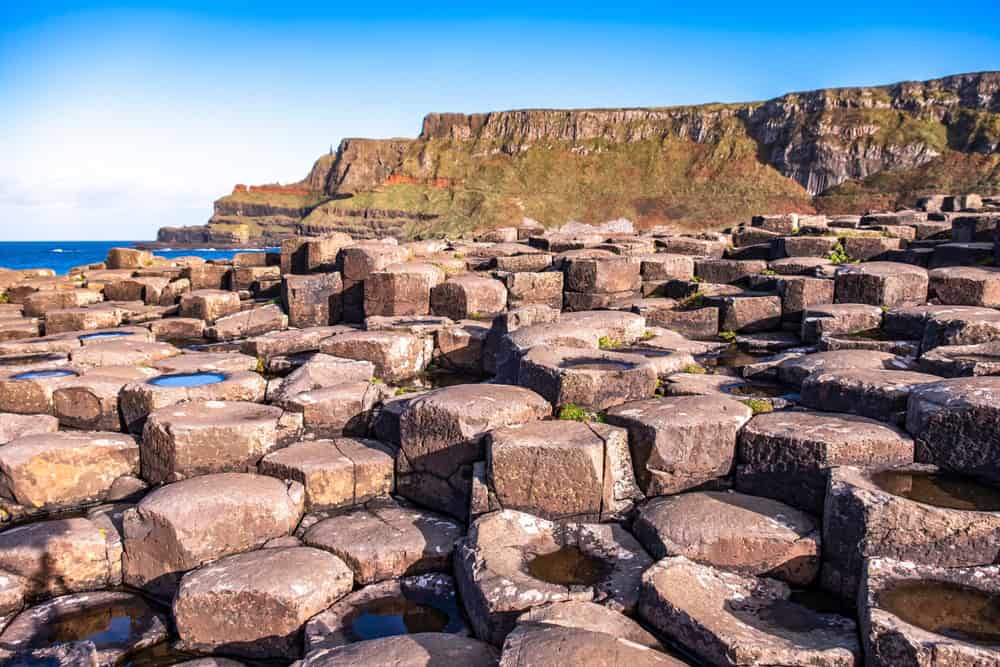 Giant's Causeway basalt columns on the Irish coast.