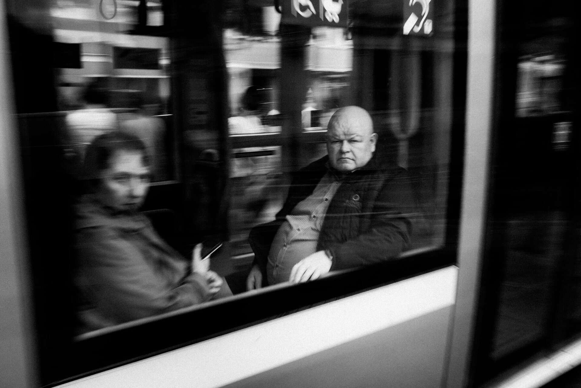 Passengers inside a Dublin tram