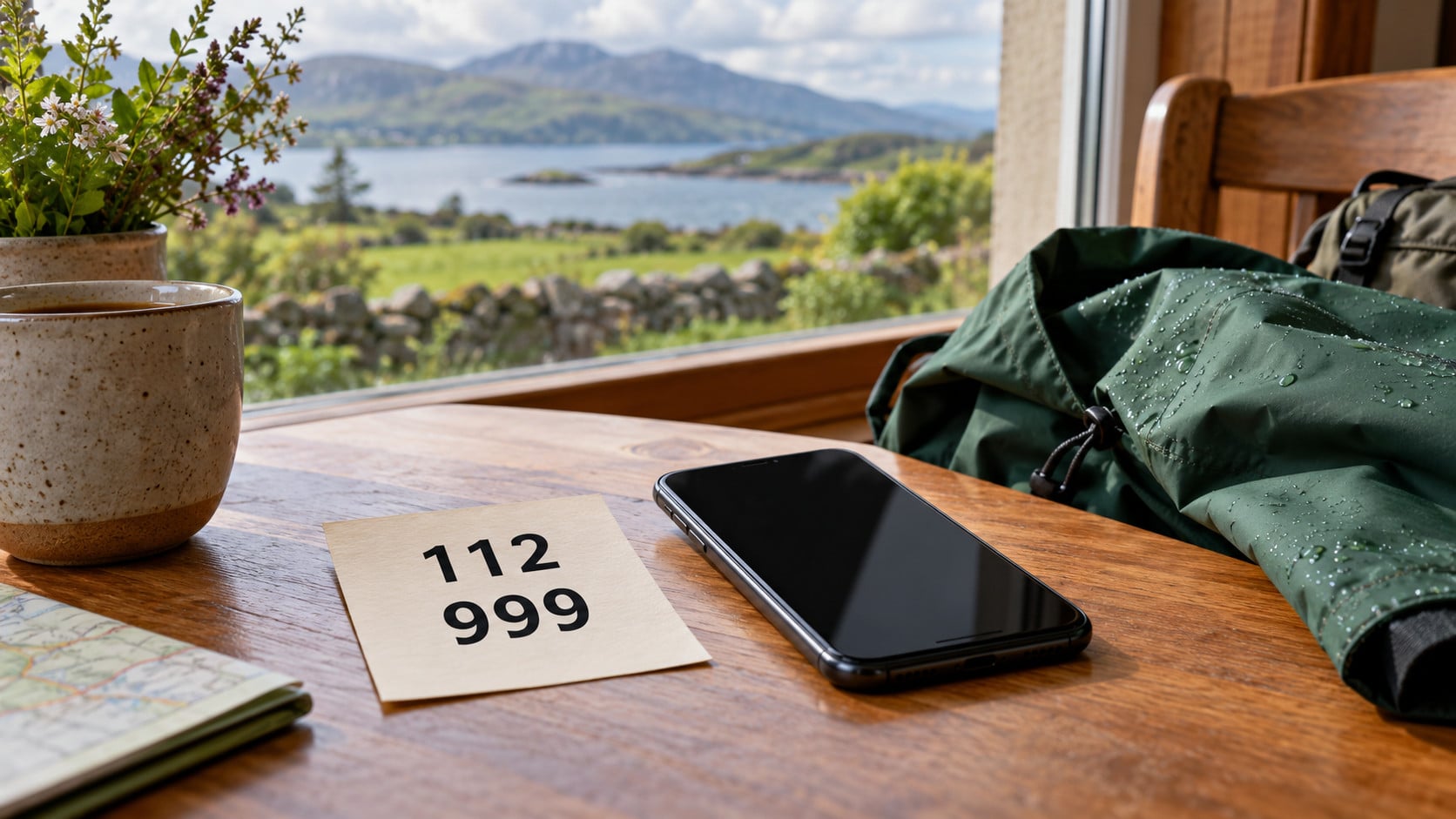 phone on a desk for emergency