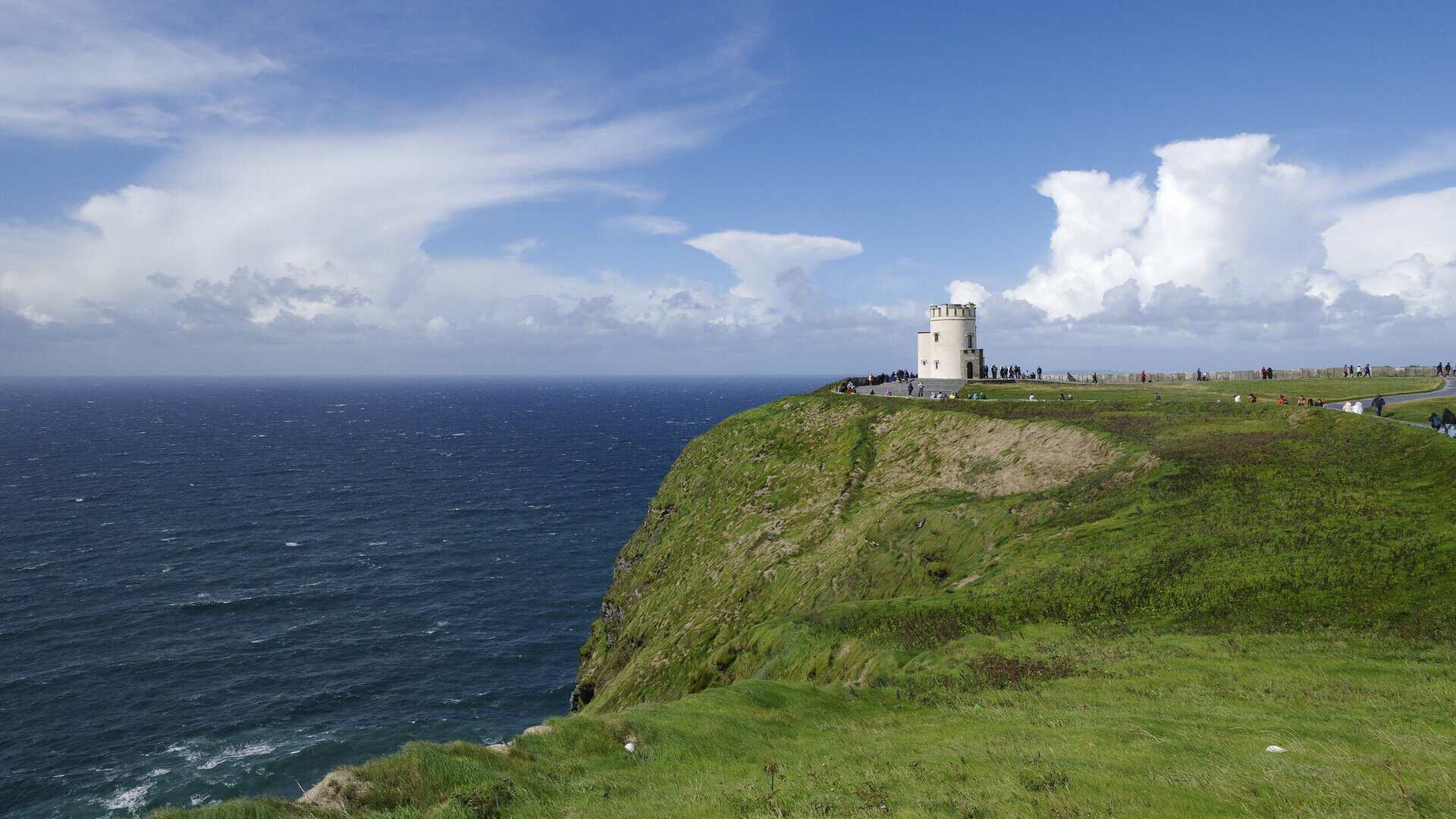 O’Brien’s Tower beside the Cliffs of Moher on the County Clare coast.