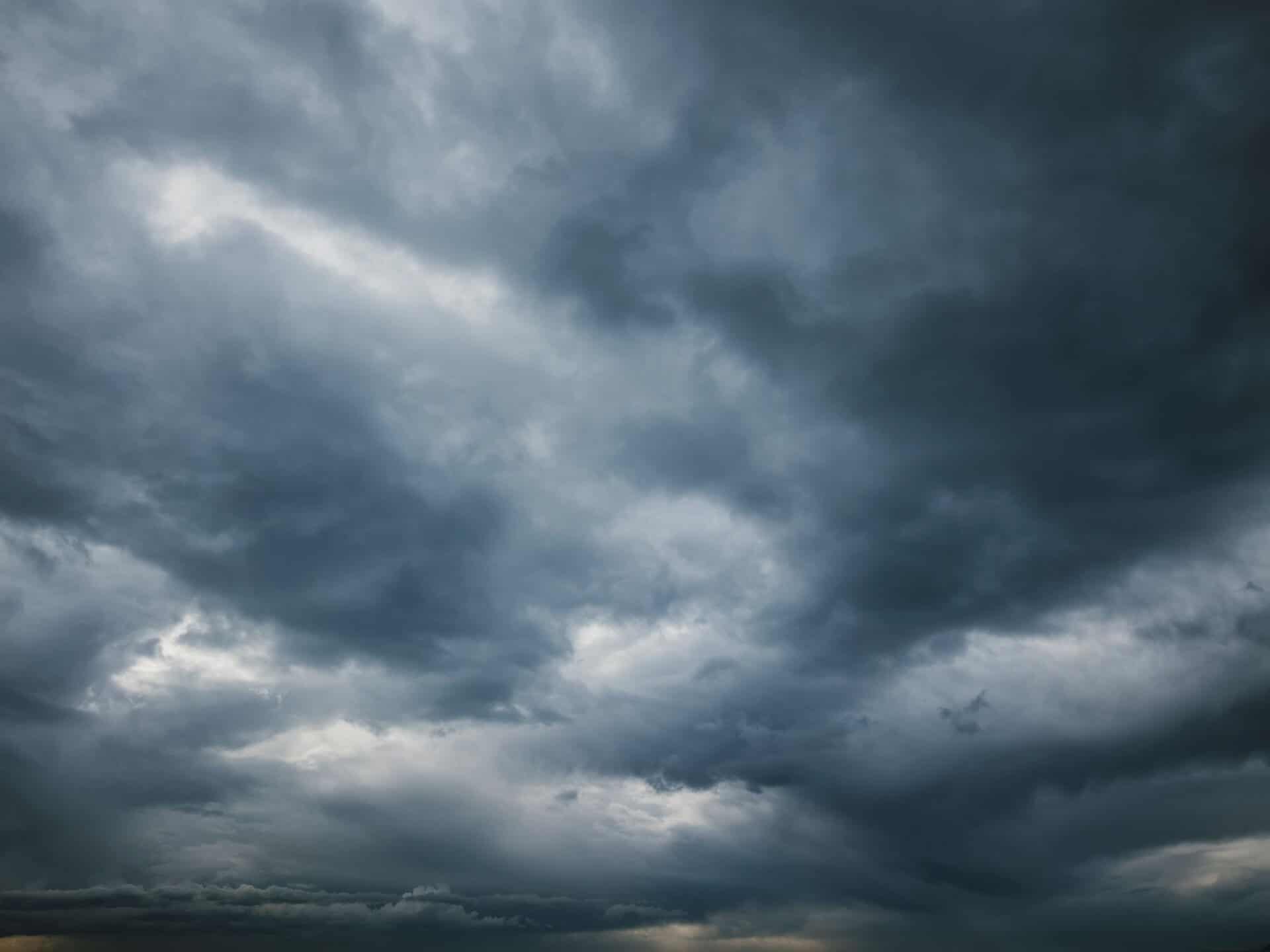 Dark storm clouds overhead