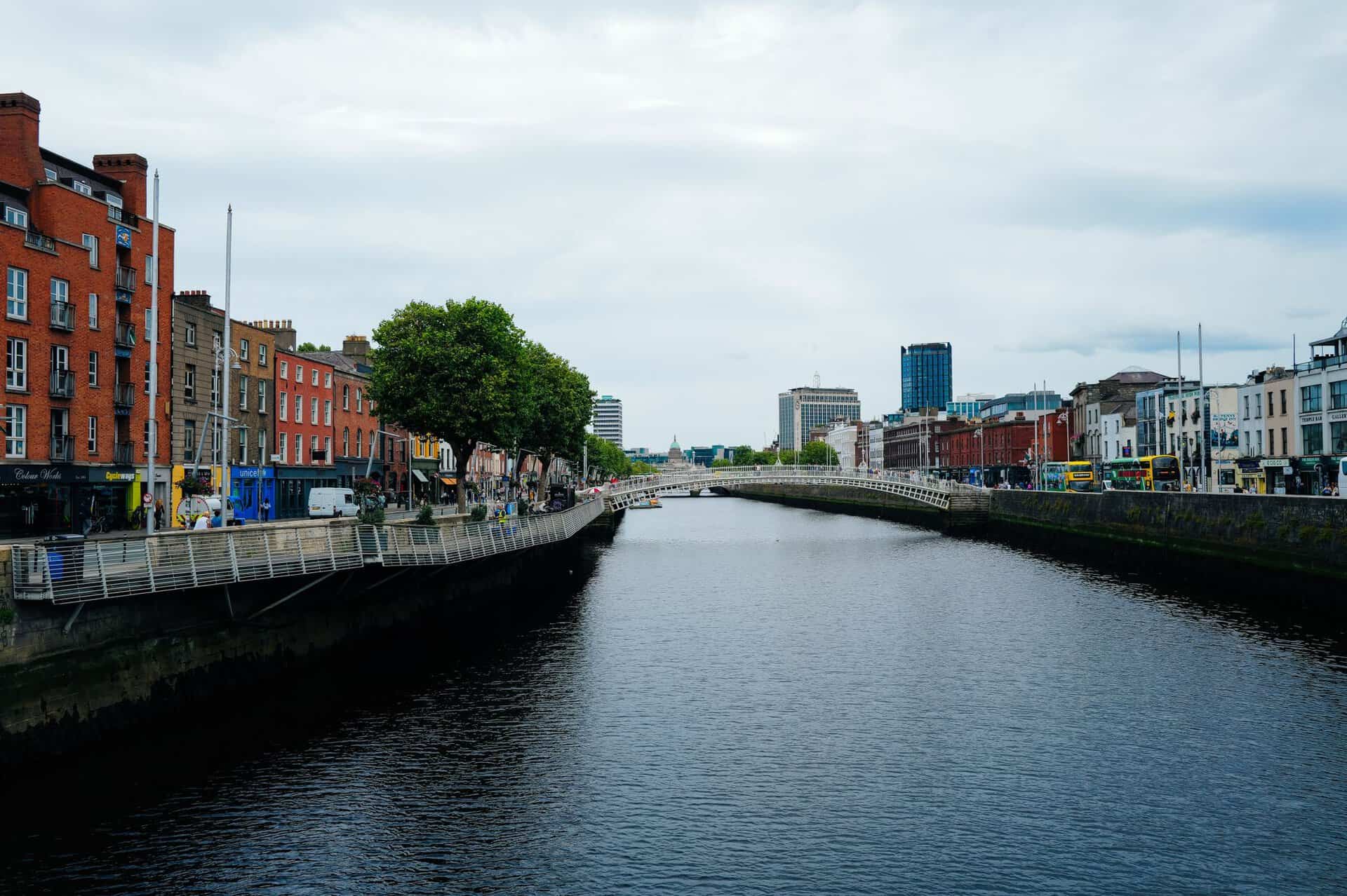 Ha'penny Bridge over the River Liffey in Dublin