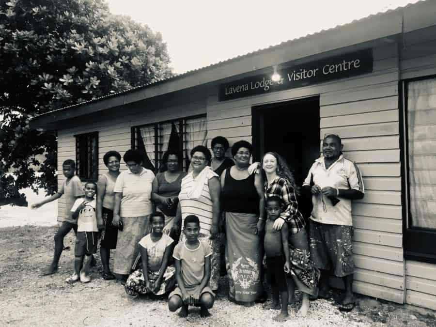 Donating reading glasses in Lavena Island Spirit Fiji