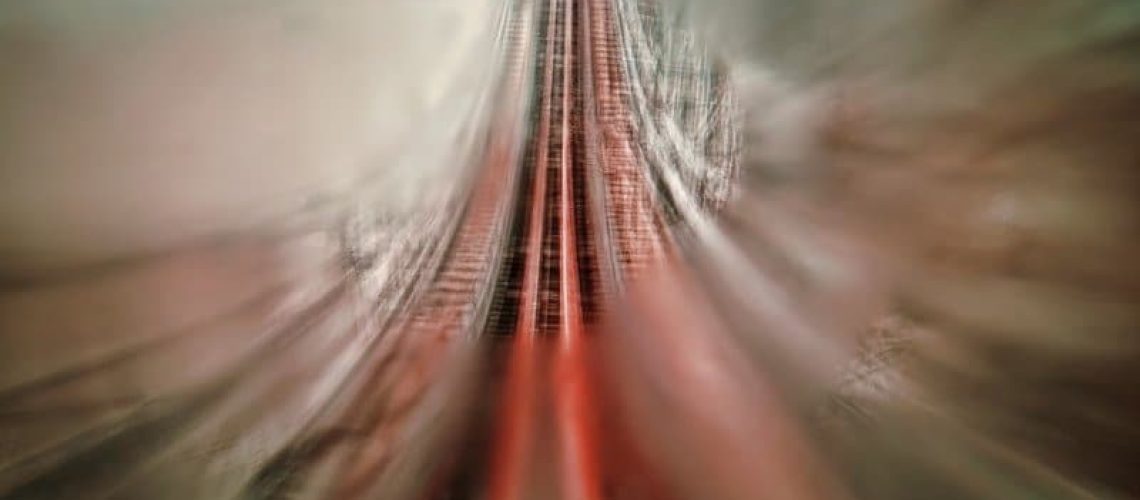 A slow motion image of an upward roller coaster ride, indicating the challenges of living in Mexico as an expat.