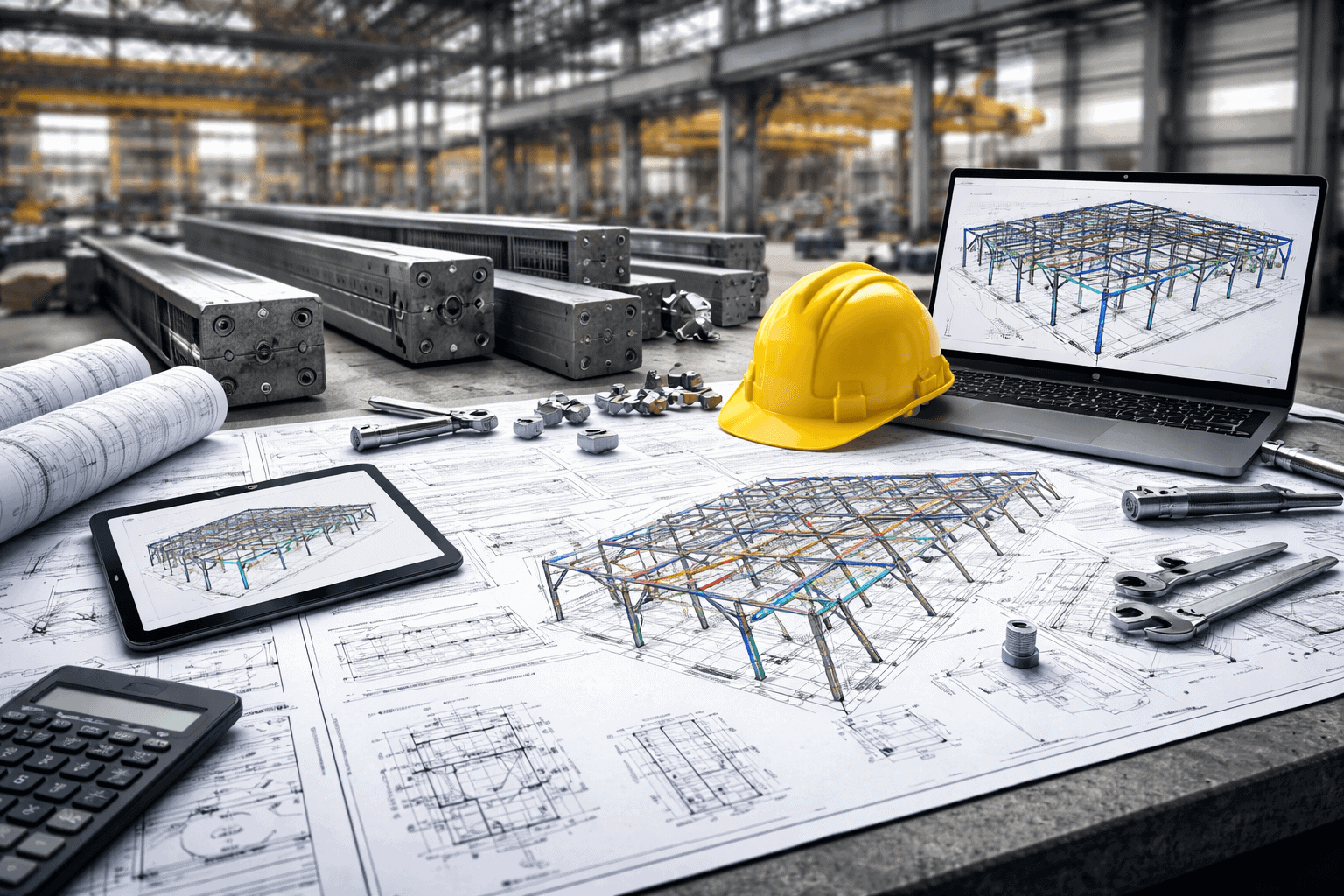 Projekt wykonawczy hali stalowej: co zawiera, kiedy jest potrzebny i jak robimy go w J-PROJECT (BIM + MES + optymalizacja)