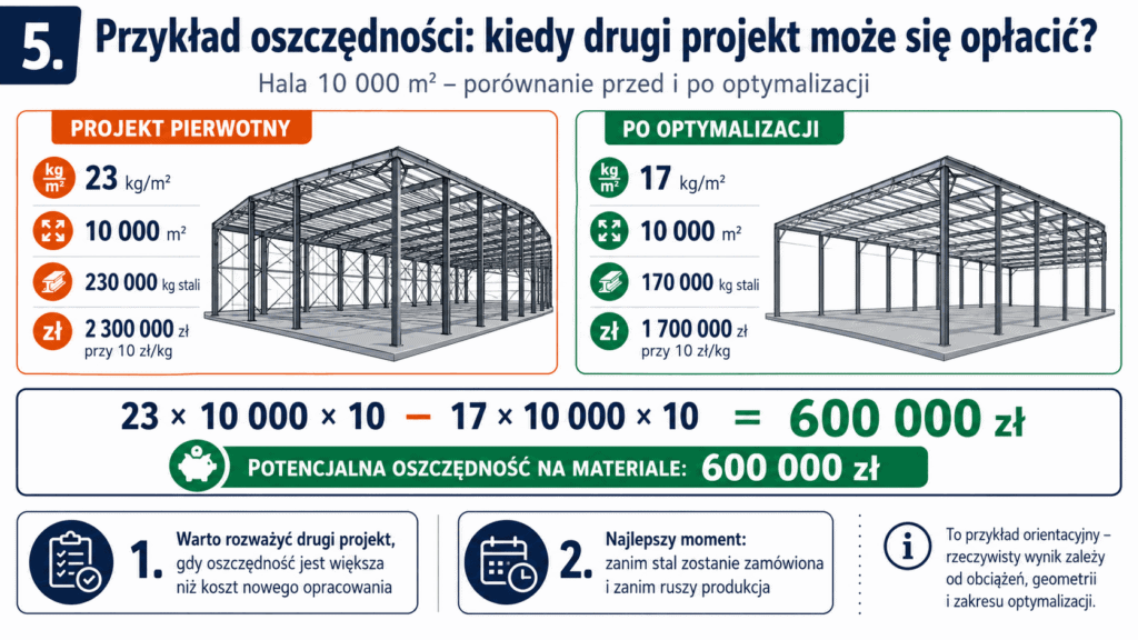 Koszt konstrukcji stalowej - rozdzial 5 - kiedy drugi projekt ma sens