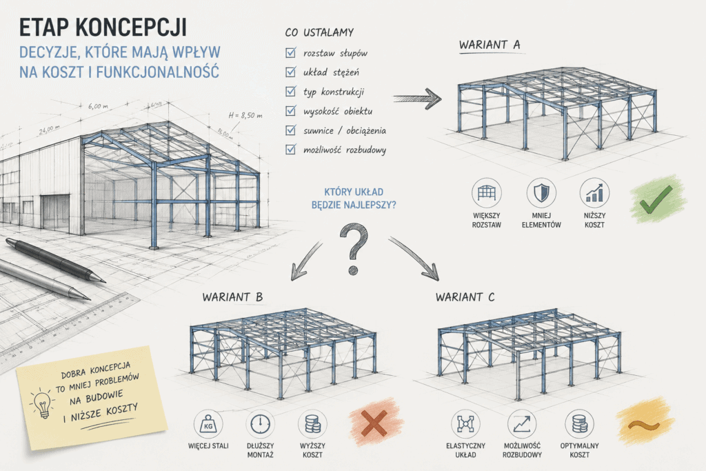 Projektant konstrukcji stalowych - układ i obciążenia