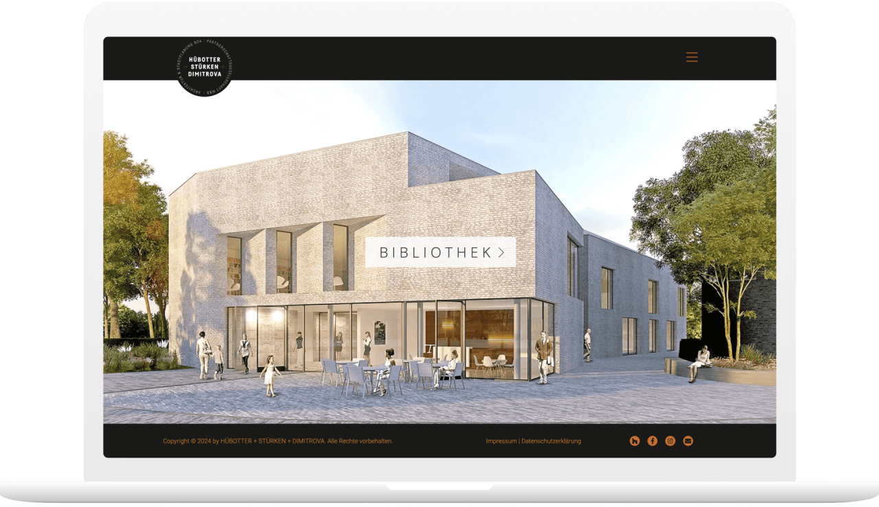 Website-Ansicht in Laptop Mockup