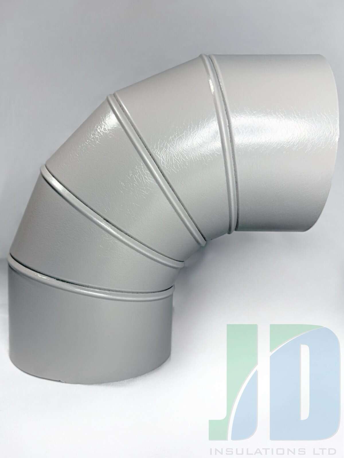 Grey insulated pipe elbow for insulation systems