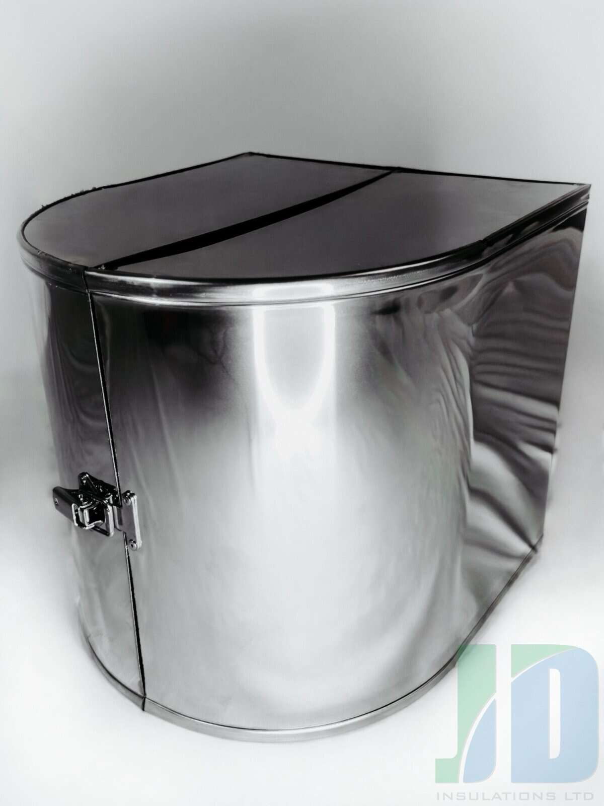 Stainless steel insulated enclosure with latch lock.