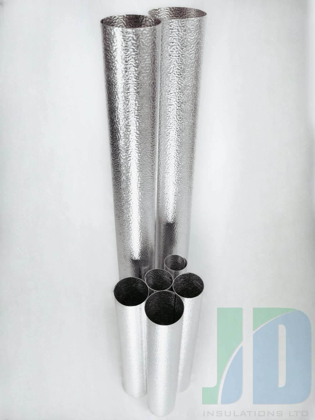Silver foil insulation tubes from JD Insulations Ltd.