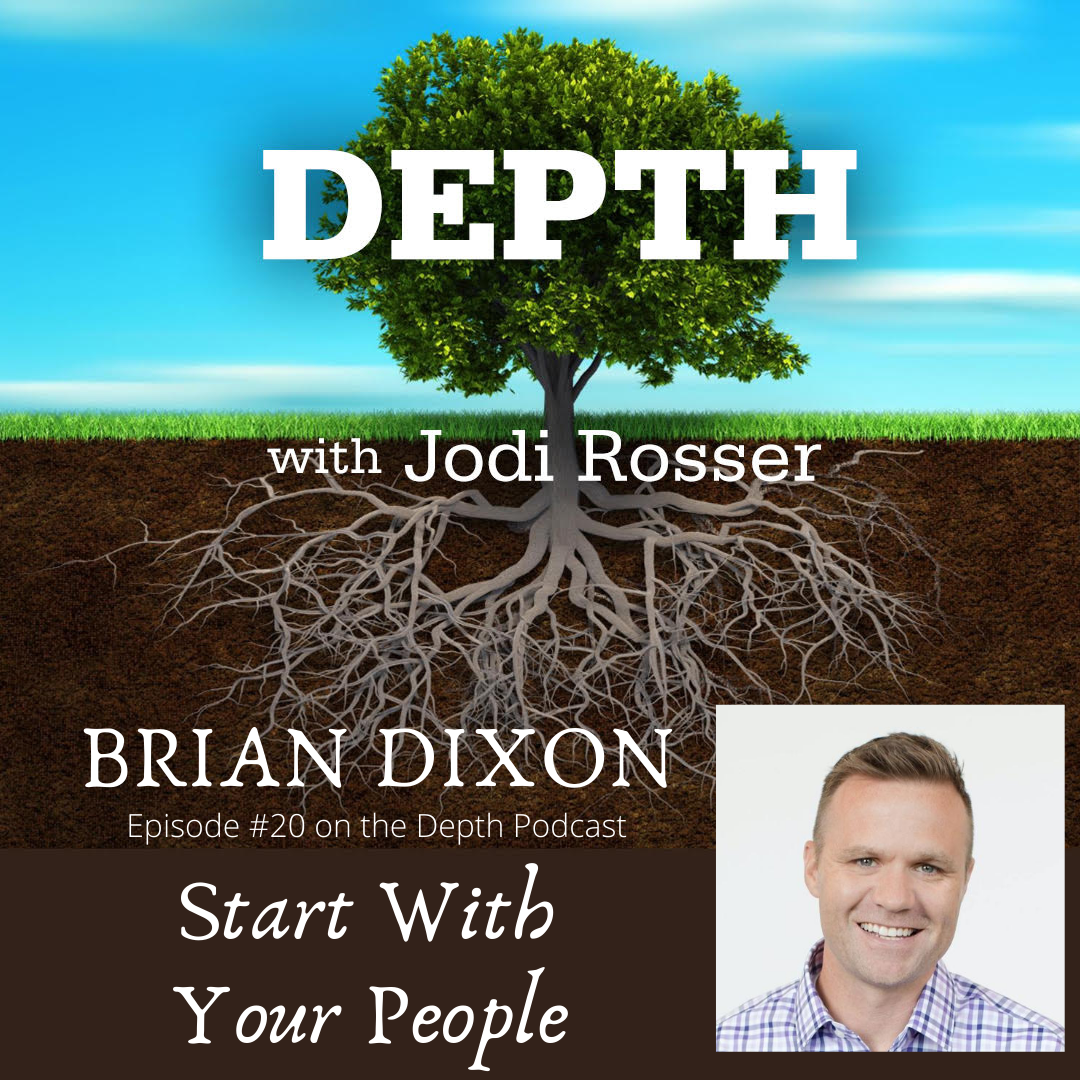 Podcast cover featuring a tree with roots and a photo of Brian Dixon.