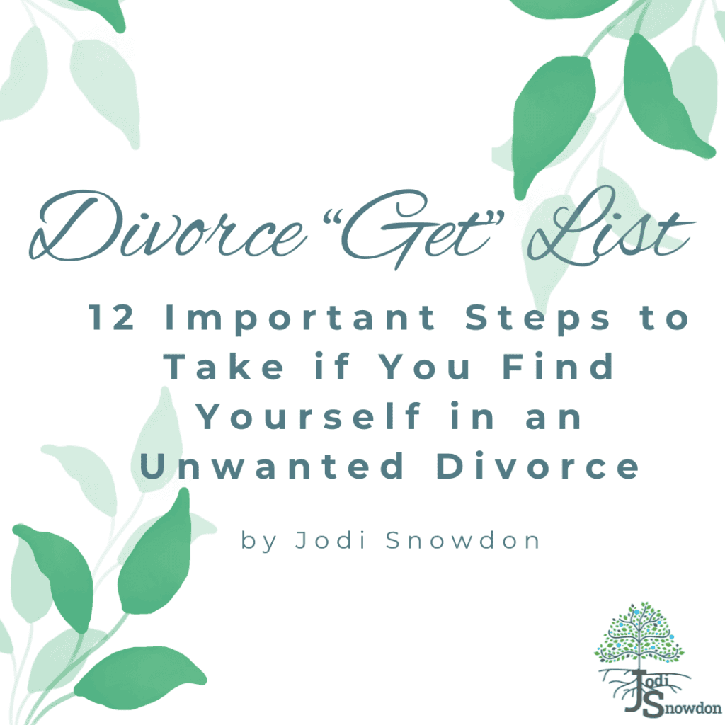 Divorce 'Get' List cover image with green leaves and title text.