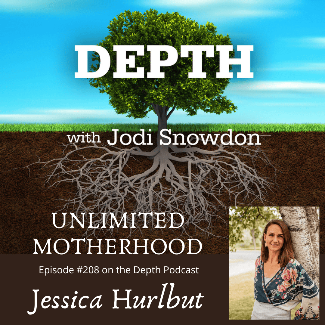 Podcast cover image featuring a tree and a photo of Jessica Hurlbut.