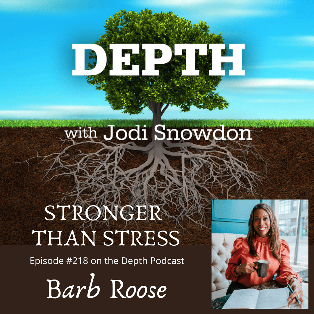 Jodi Snowdon hosting Depth podcast about stress and resilience.