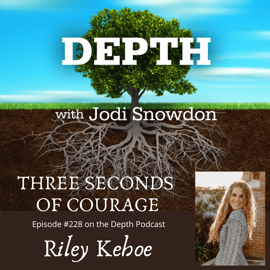 Podcast cover featuring a tree with roots and a photo of Jodi Snowdon.
