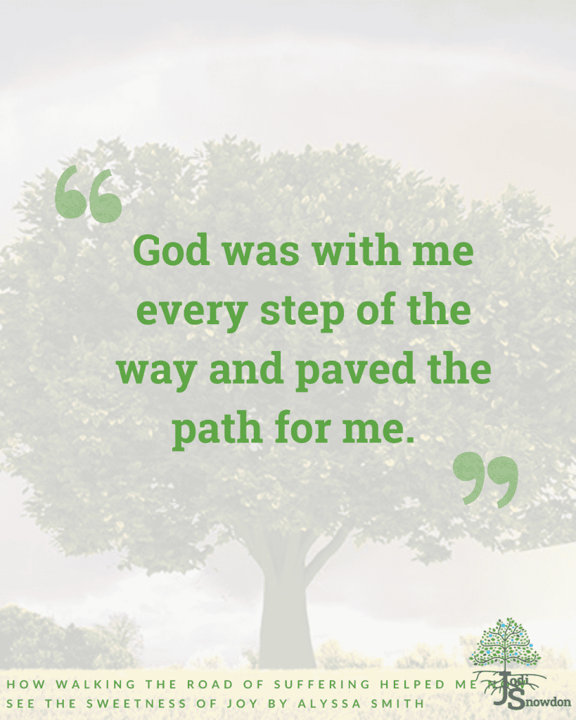 Quote about God's guidance on a tree background for hope and faith.