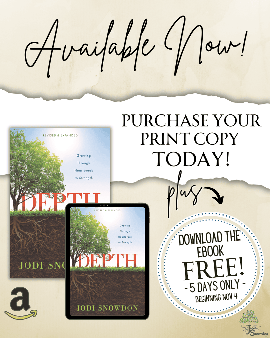 The Print Copy of Depth is Now Available on Amazon