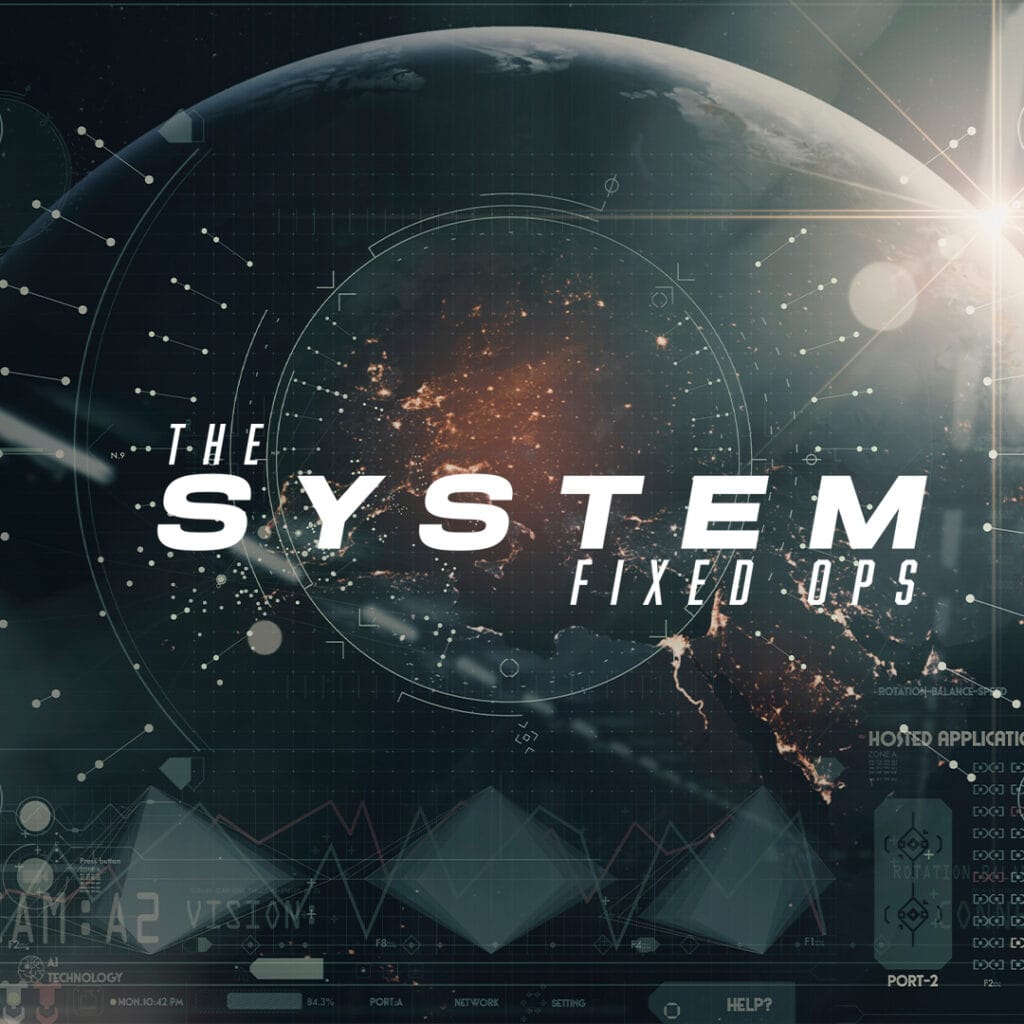 Earth viewed from space with digital overlay, emphasizing global system monitoring and fixed operations technology. Perfect for illustrating system fixed ops, technology integration, and global connectivity.