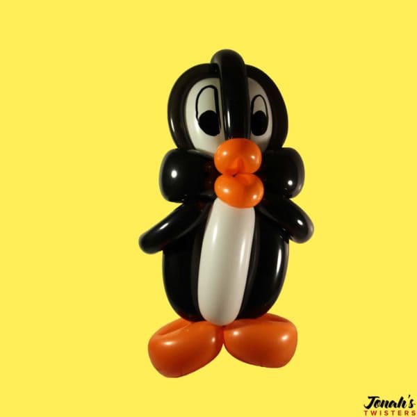 a large penguin made out of balloons