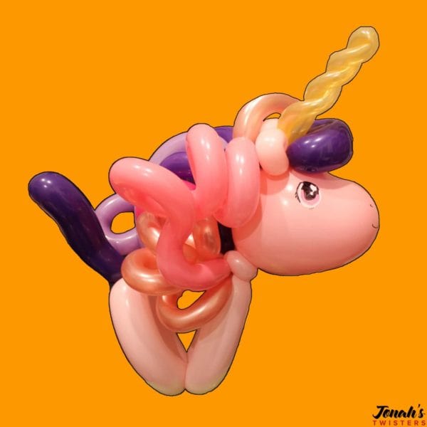 A large unicorn made out of balloons
