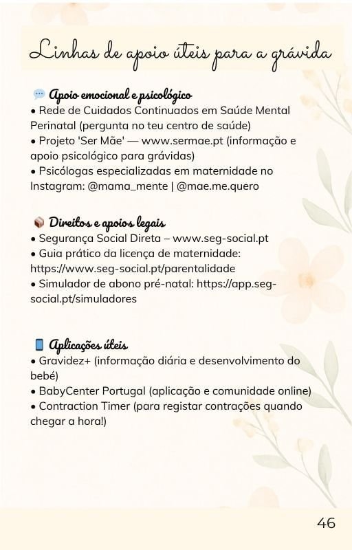Linhas de apoio úteis para a grávida ebook A doce viagem da gravidez