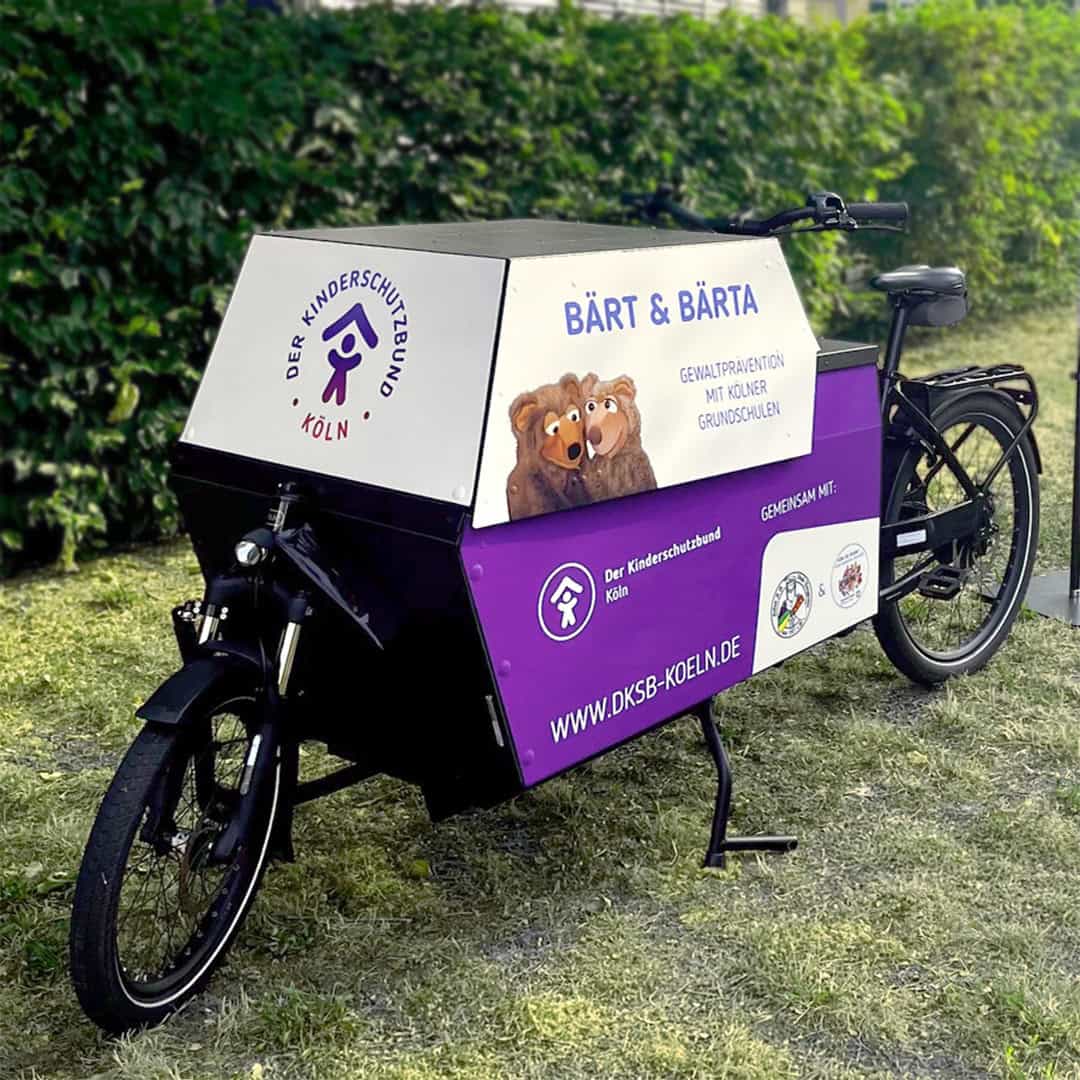 Fahrradkistenbeschriftung mit Vollfolierung auf einem E-Bike