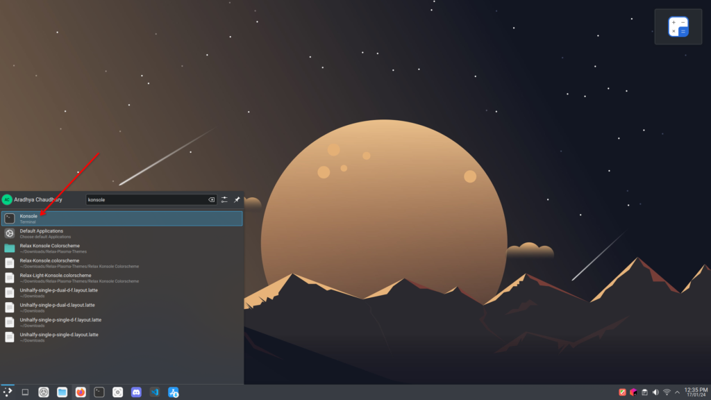 Upgrade KDE Plasma Workflow in Arch Linux 1 Open Konsole/Console by Application Launcher