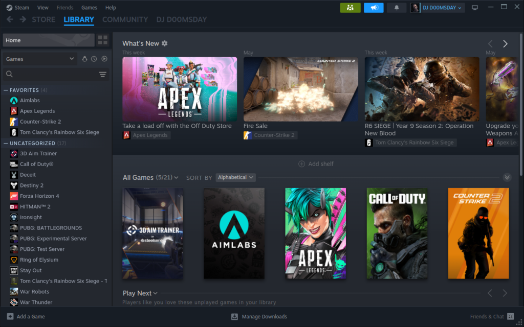 Steam Play after you have logged into your account 