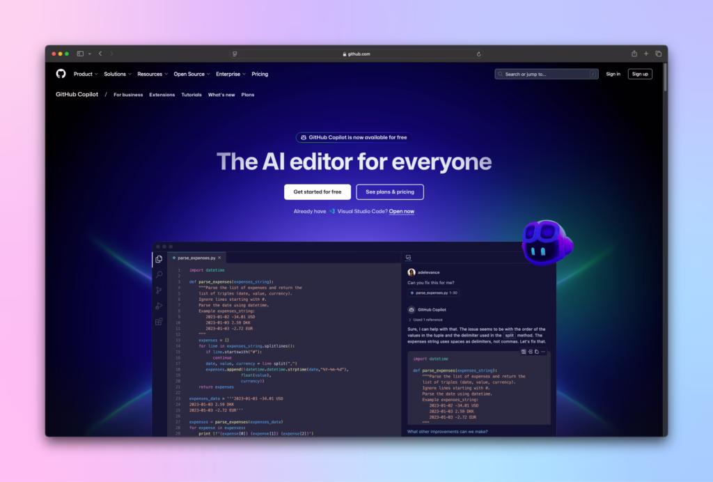 Vibe Coding: Transforming Software Development Forever 1 github copilot homepage