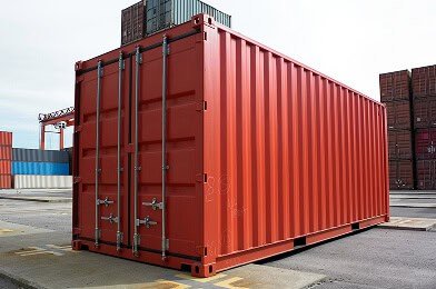 red shipping container