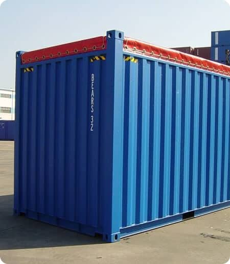 blue shipping container