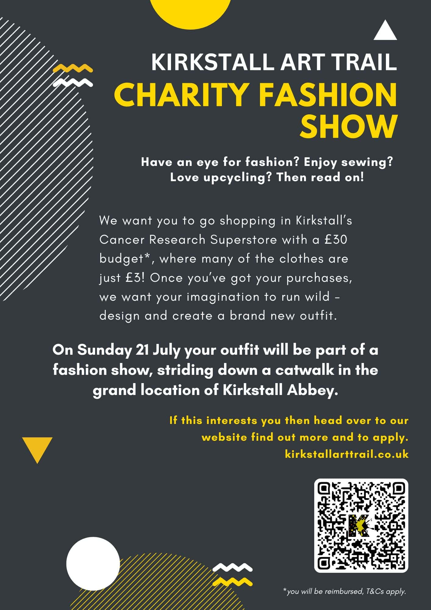 The Flyer for Kirkstall Art Trail Charity Show