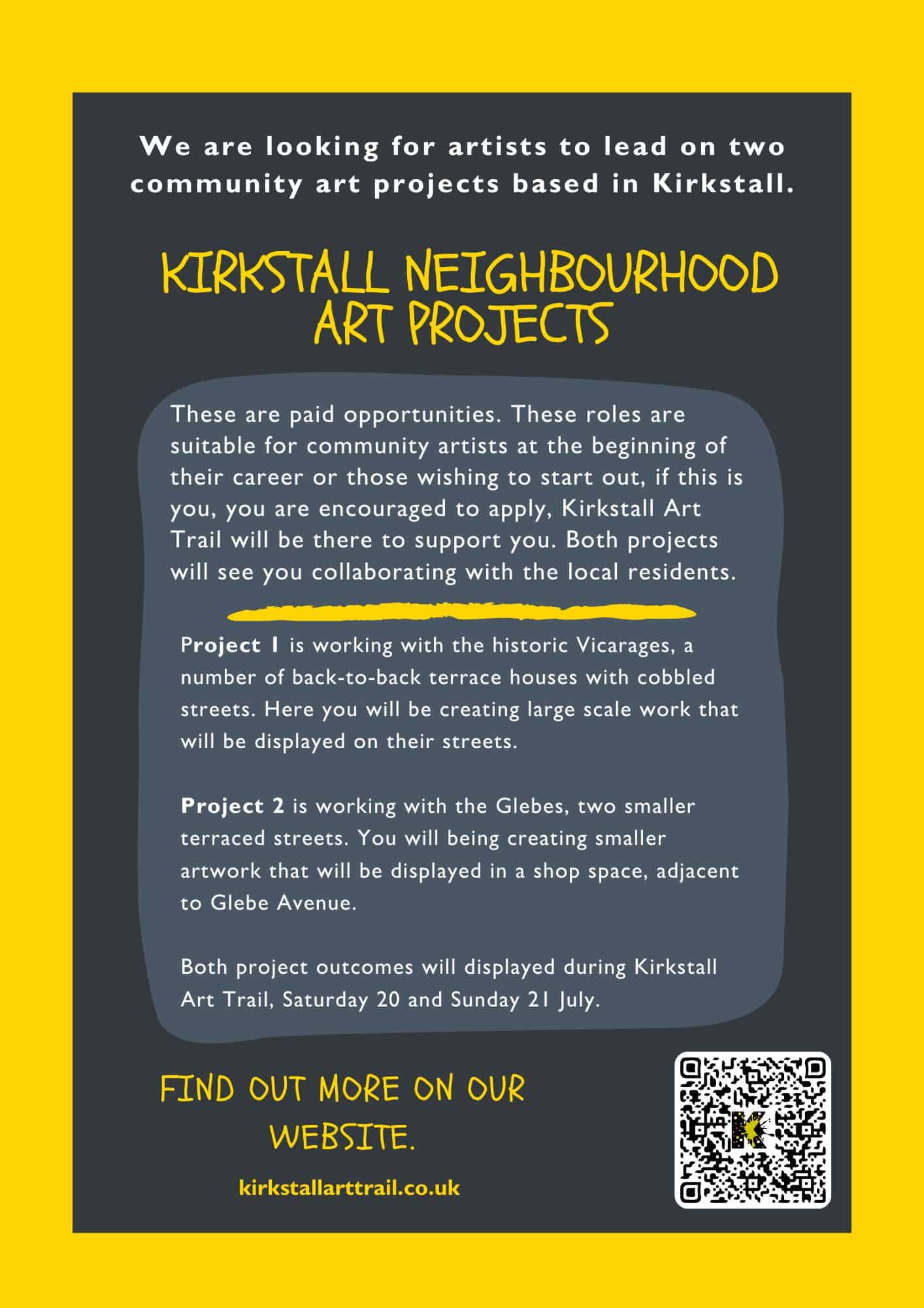 the flyer for Kirkstall Neighbourhood projects.