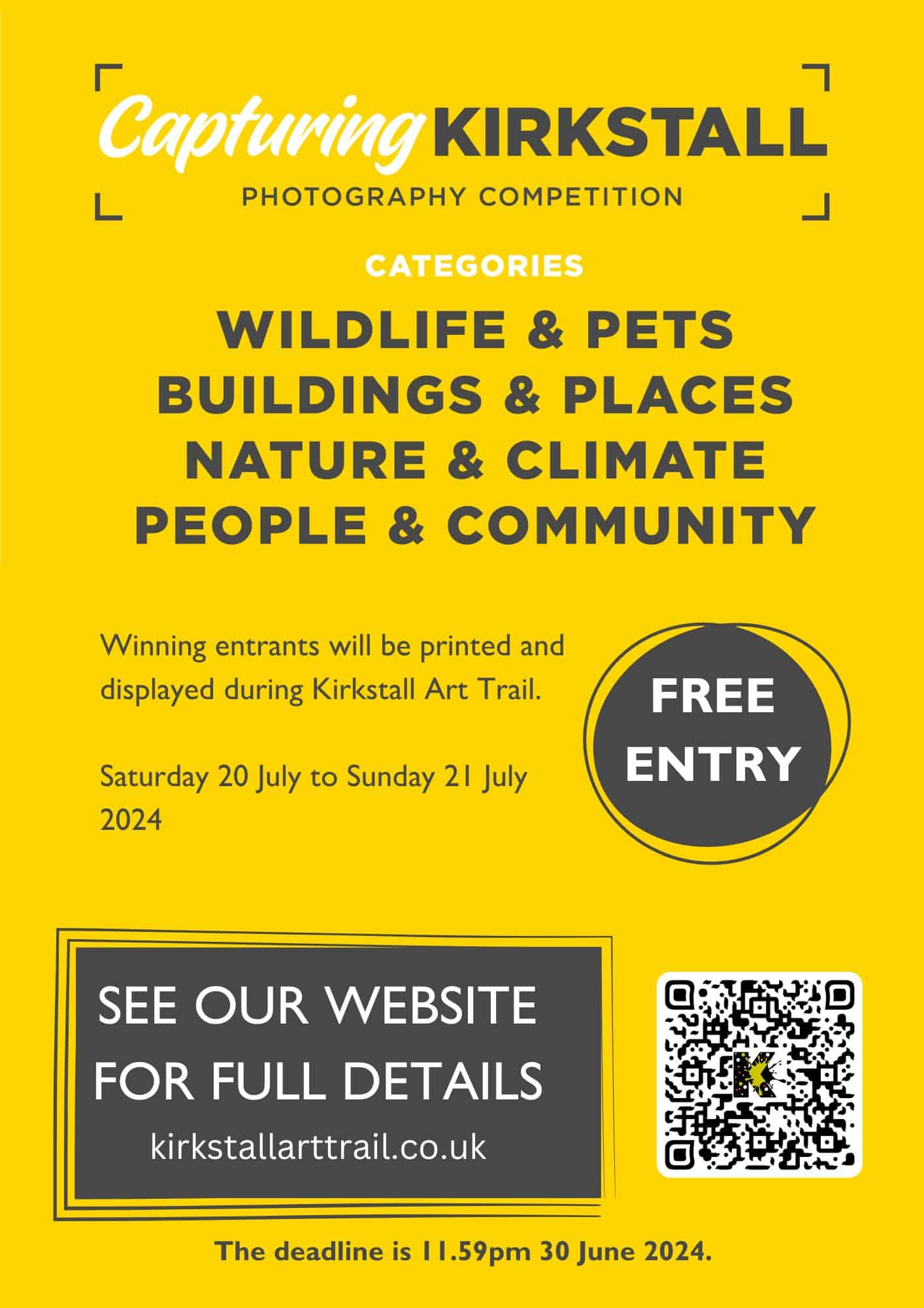 The flyer for Capturing Kirkstall photography competition