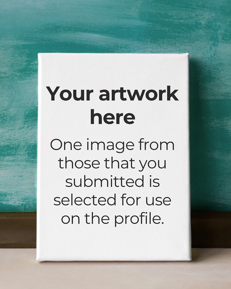 Your artwork goes here, one image from those submitted is selected for use on the profile