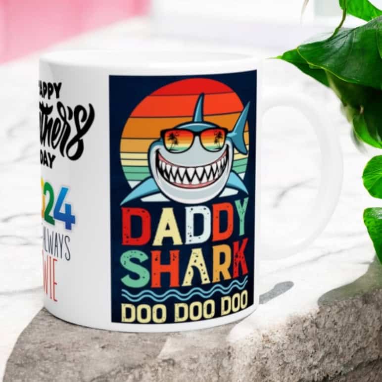 Daddy Shark Personalised Mug - Image 5