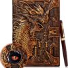 3d emossed dragon journal with pen