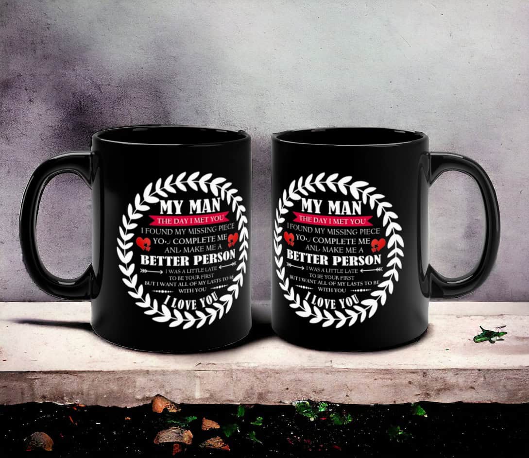 To My Man , Black Coffee Mug