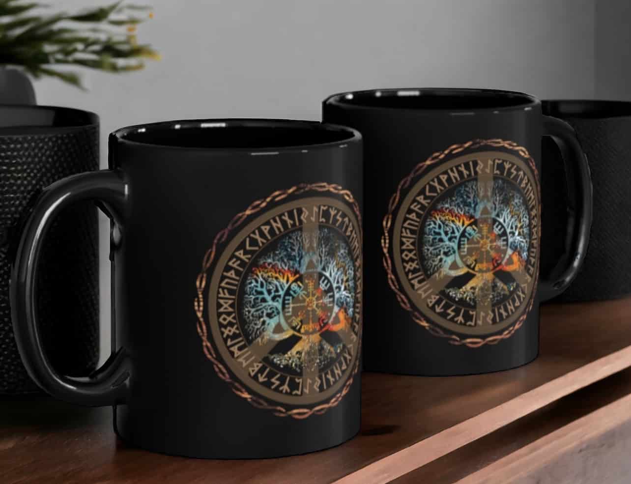 Vegvisir Worldtree Black Ceramic Mug - Image 6