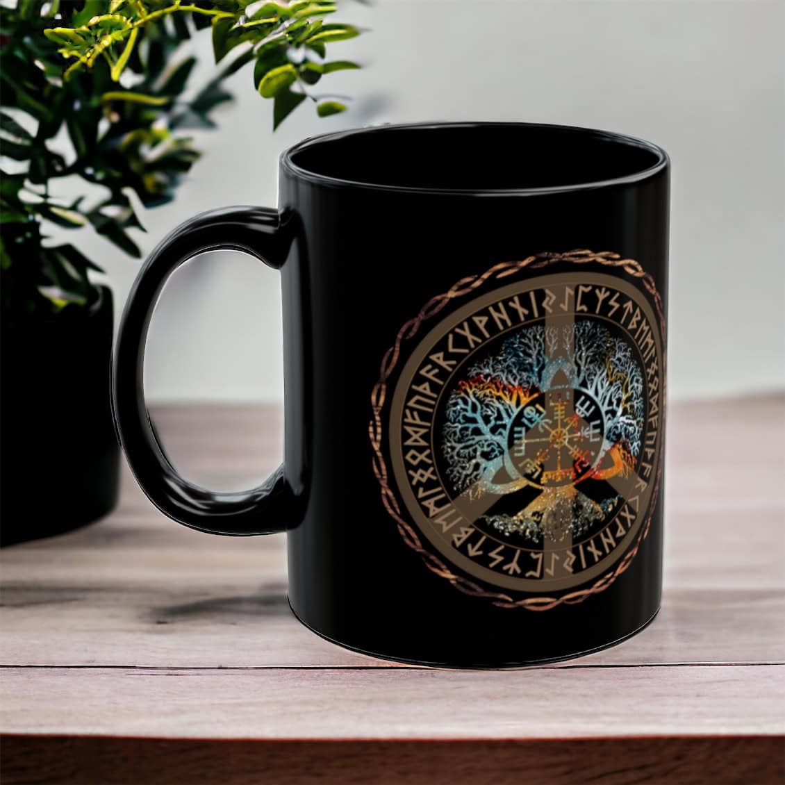 Vegvisir Worldtree Black Ceramic Mug - Image 5