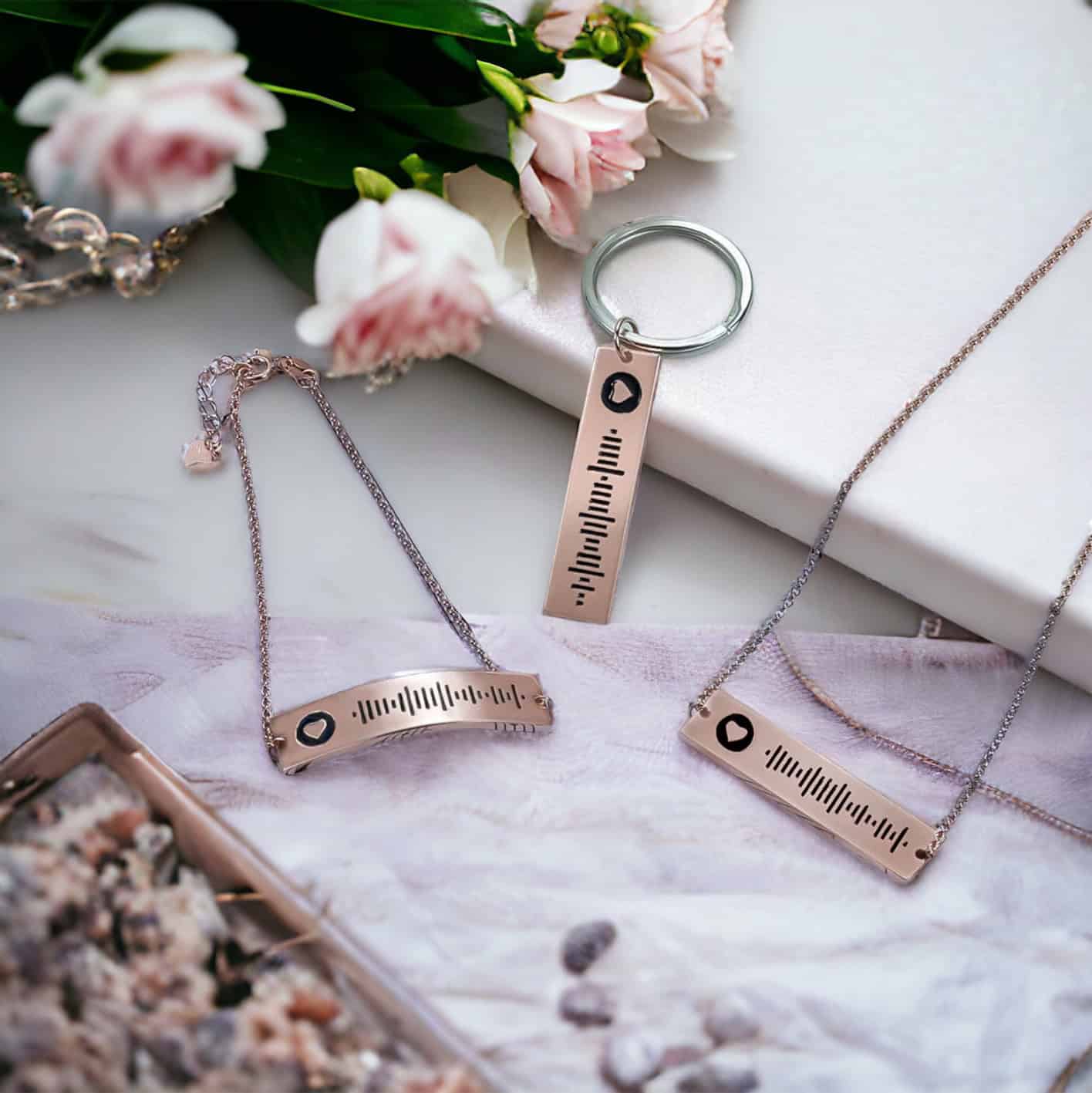 Scannable favourite song bar jewellery