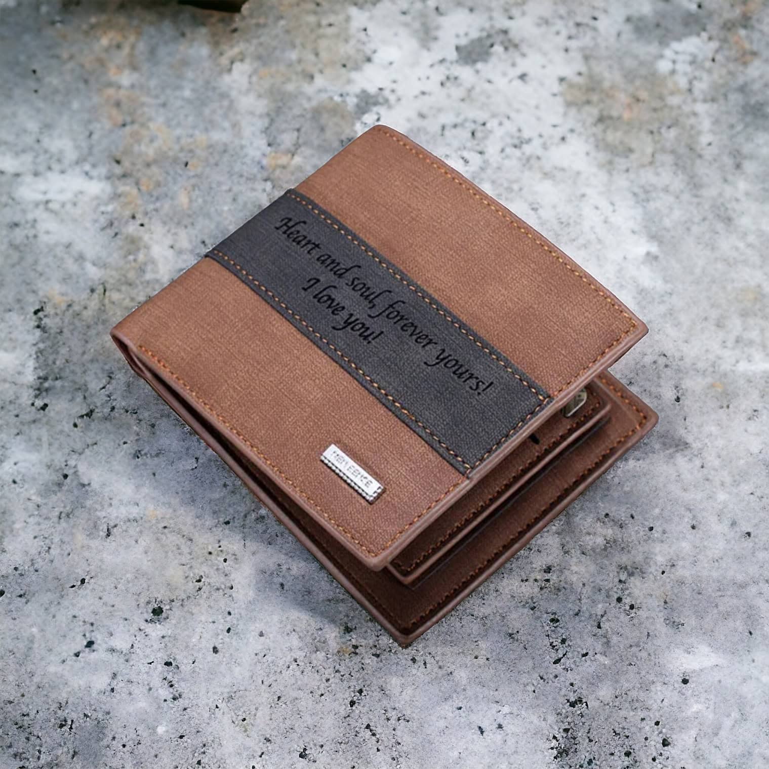 Personalised leather wallet for him