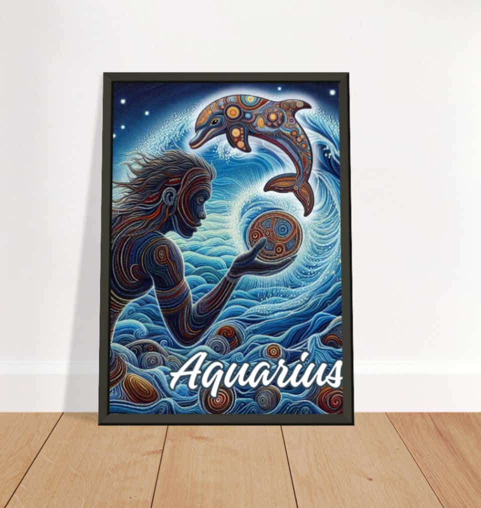 Aquarius Dot Art Metal Framed Poster - Image 9